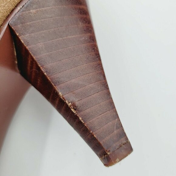 Farylrobin Ankle Boots Womens Size 7.5 Brown Suede Booties Weaved Anthropoligie - Picture 10 of 10